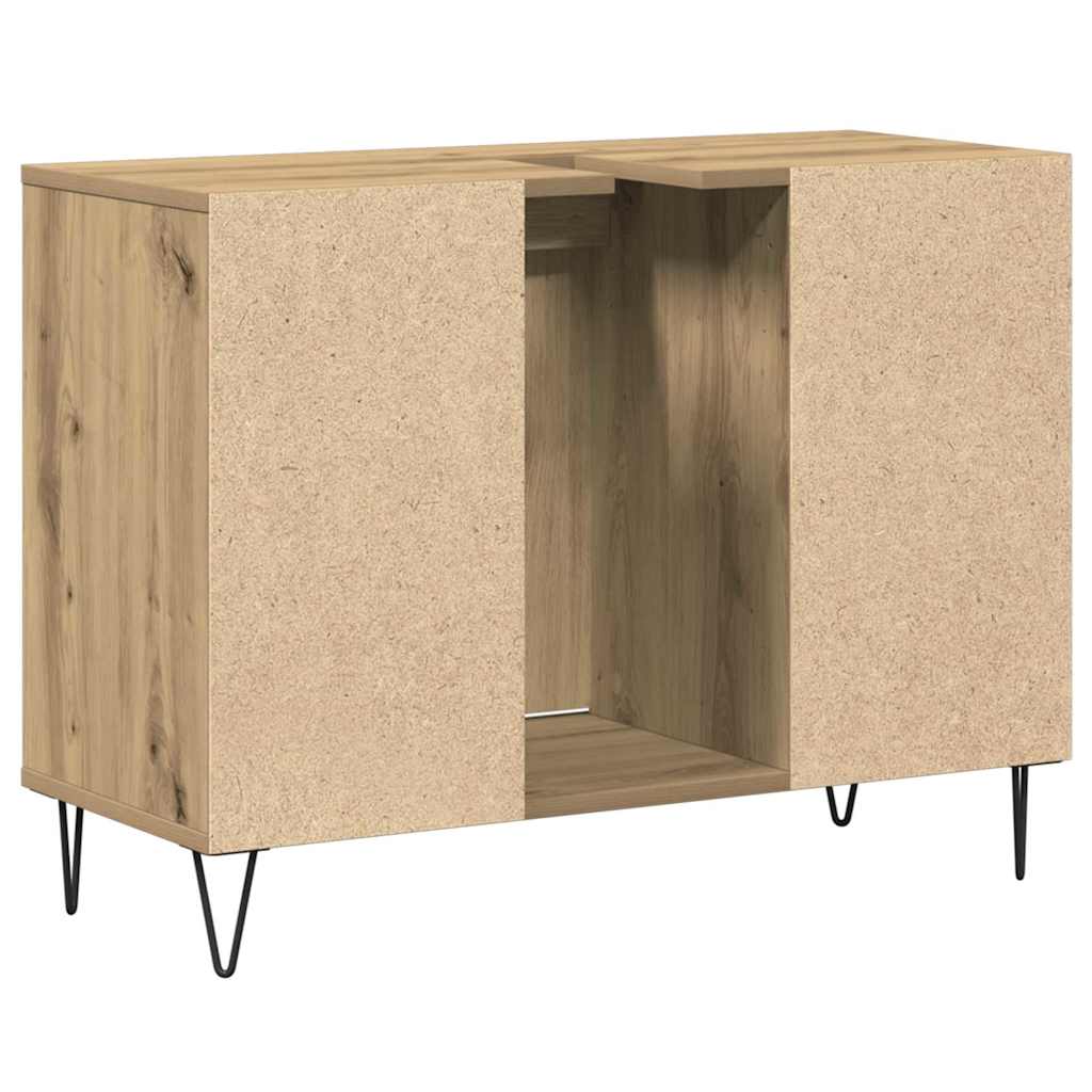 Badezimmer Schrank mit Regal Eiche handwerklich 80 x 33 x 60 cm