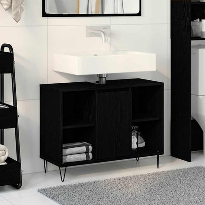 Badezimmer Schrank Schwarze Eiche 80 x 33 x 60 cm Holzwerkstoff