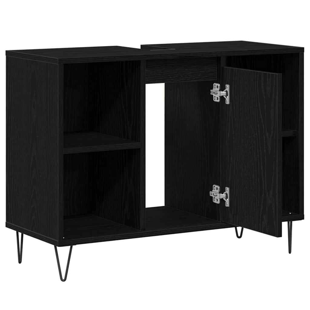 Badezimmer Schrank Schwarze Eiche 80 x 33 x 60 cm Holzwerkstoff