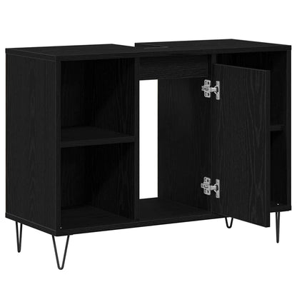 Badezimmer Schrank Schwarze Eiche 80 x 33 x 60 cm Holzwerkstoff
