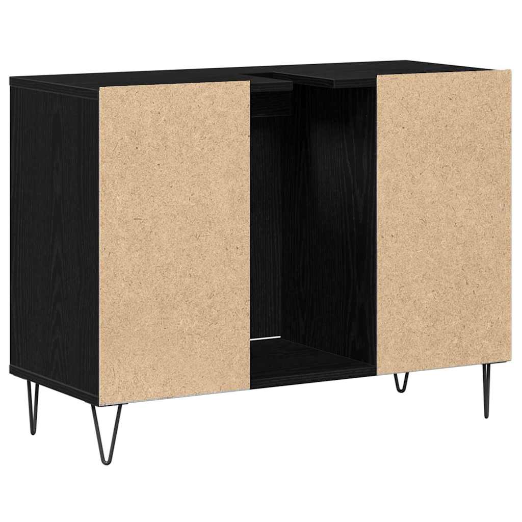 Badezimmer Schrank Schwarze Eiche 80 x 33 x 60 cm Holzwerkstoff