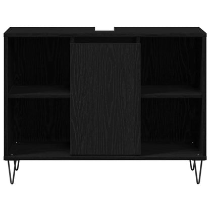 Badezimmer Schrank Schwarze Eiche 80 x 33 x 60 cm Holzwerkstoff