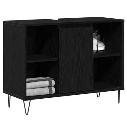 Badezimmer Schrank Schwarze Eiche 80 x 33 x 60 cm Holzwerkstoff