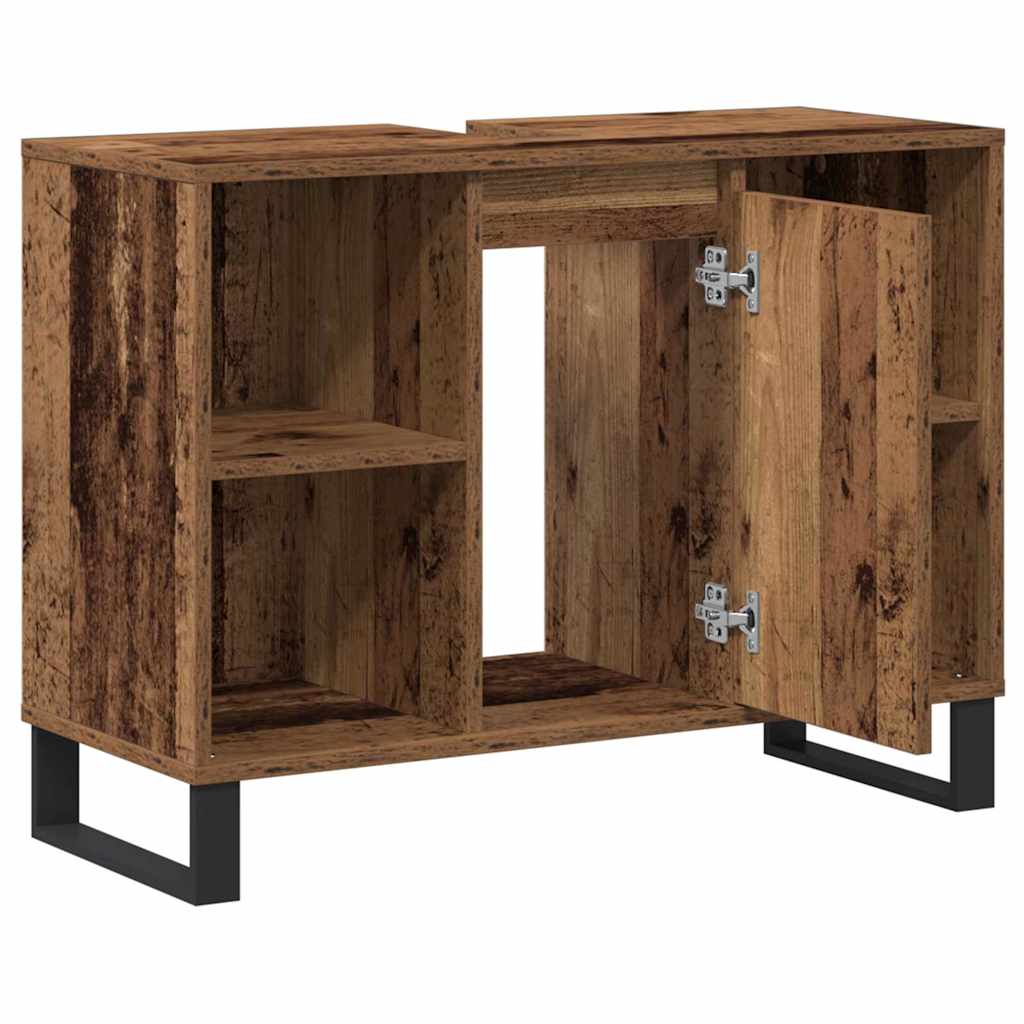 Badezimmer Schrank Altholz 80 x 33 x 60 cm Holzwerkstoff