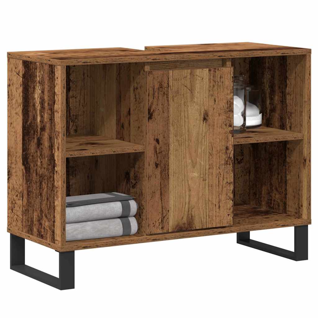 Badezimmer Schrank Altholz 80 x 33 x 60 cm Holzwerkstoff