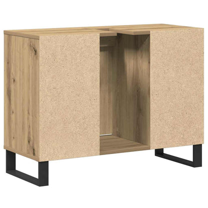 Badezimmer Schrank mit Regal Eiche handwerklich 80 x 33 x 60 cm