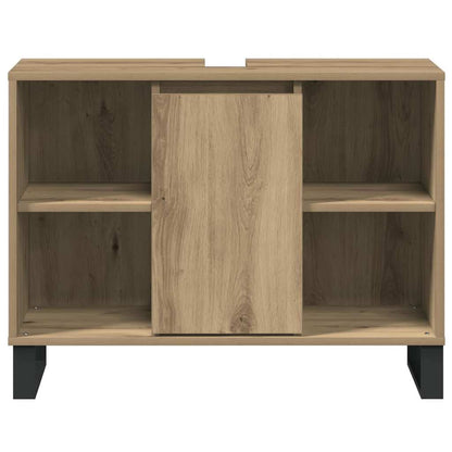 Badezimmer Schrank mit Regal Eiche handwerklich 80 x 33 x 60 cm