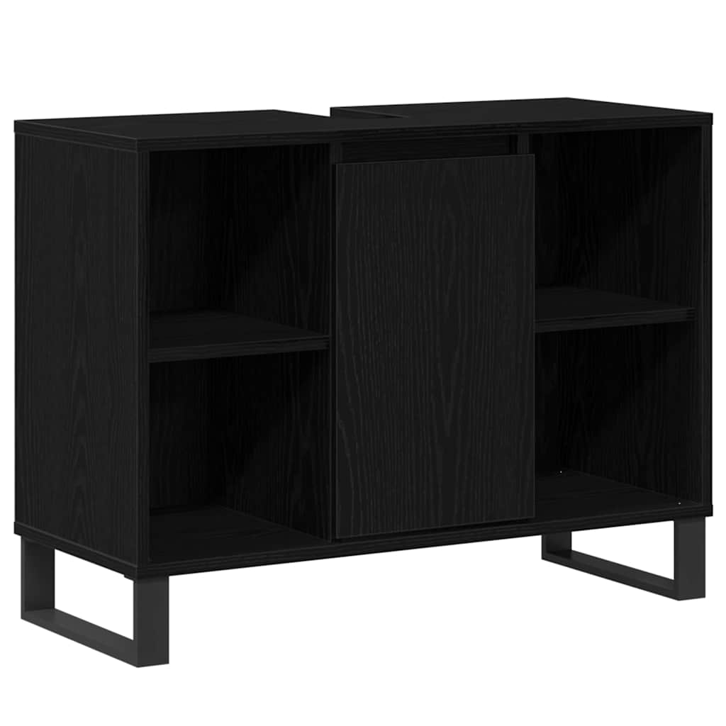 Badezimmer Schrank Schwarze Eiche 80 x 33 x 60 cm Holzwerkstoff