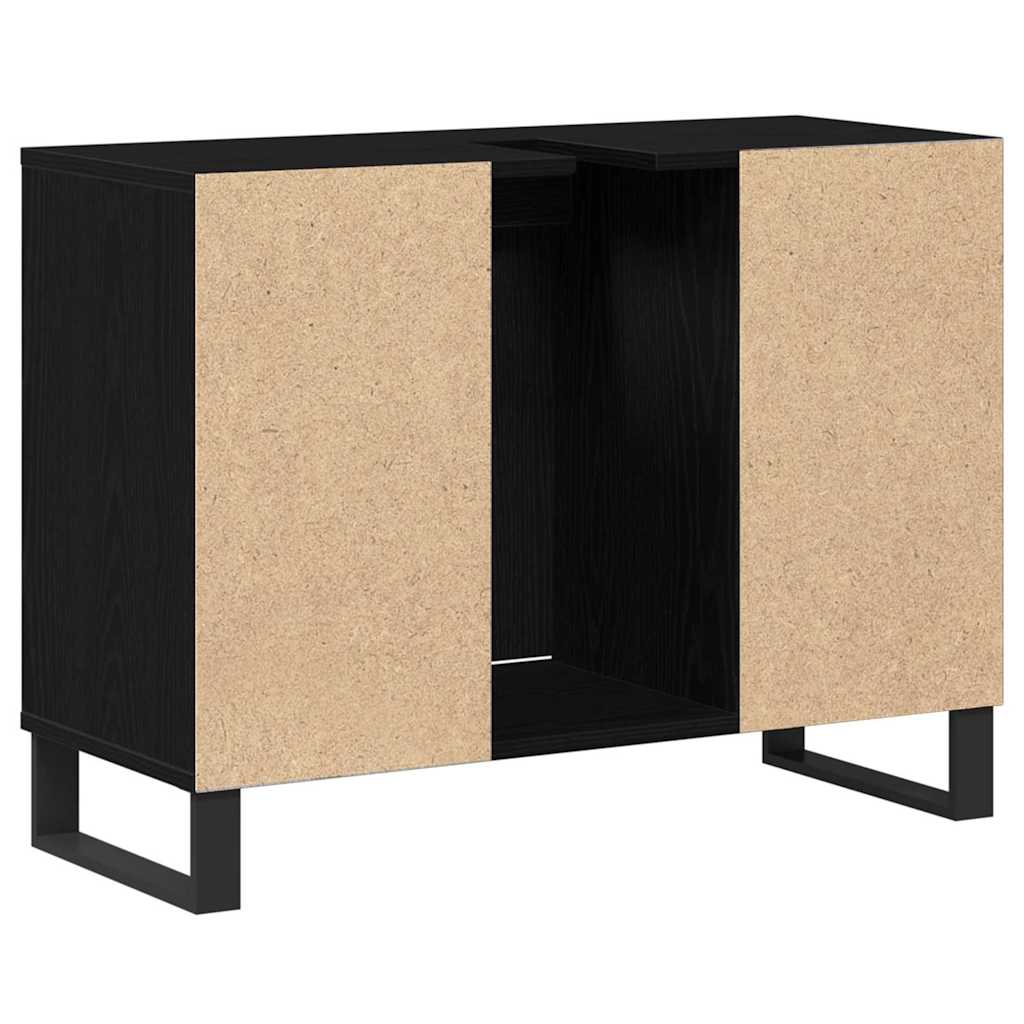 Badezimmer Schrank Schwarze Eiche 80 x 33 x 60 cm Holzwerkstoff