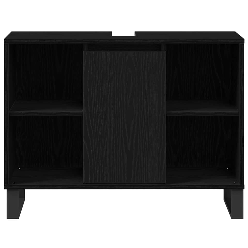 Badezimmer Schrank Schwarze Eiche 80 x 33 x 60 cm Holzwerkstoff