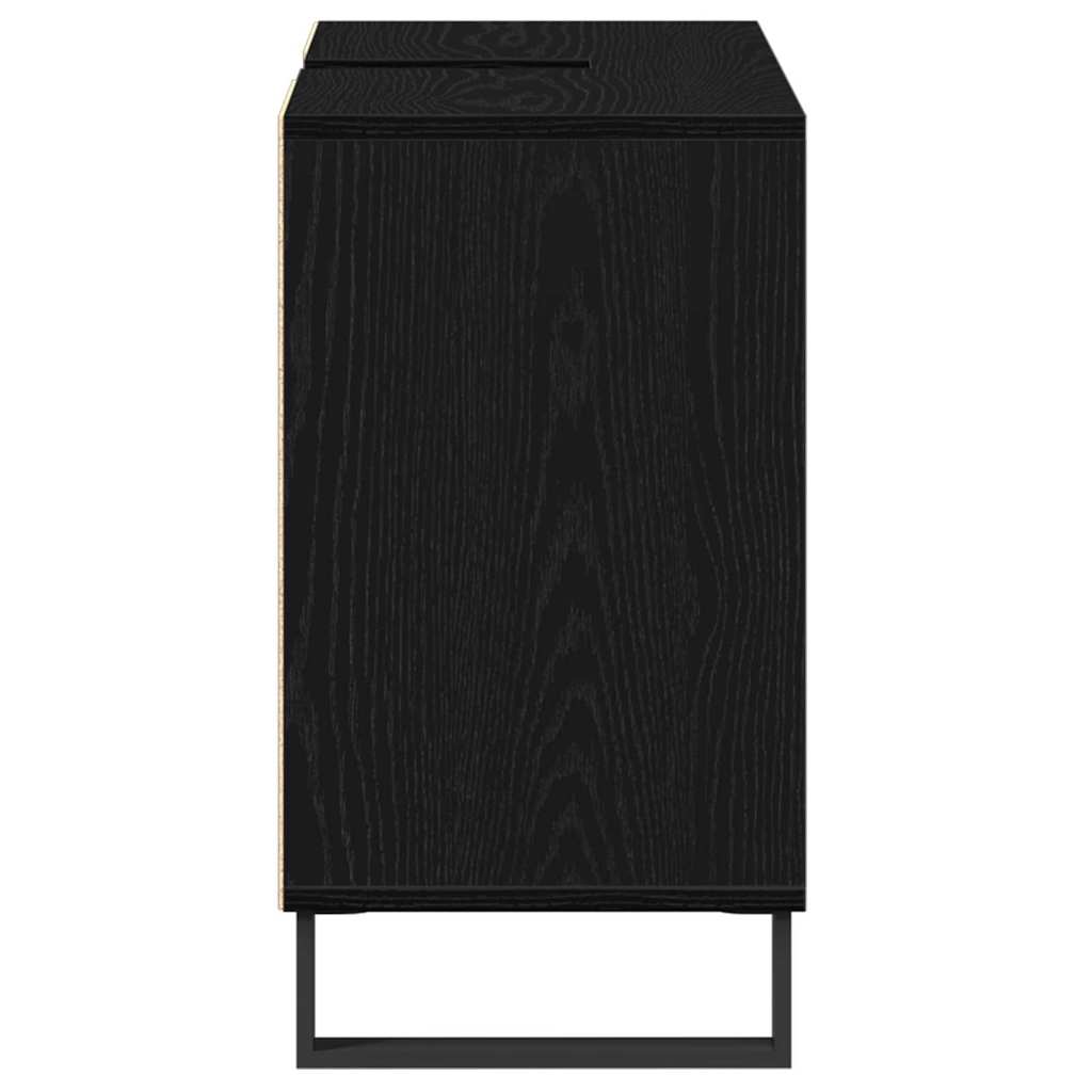 Badezimmer Schrank Schwarze Eiche 80 x 33 x 60 cm Holzwerkstoff