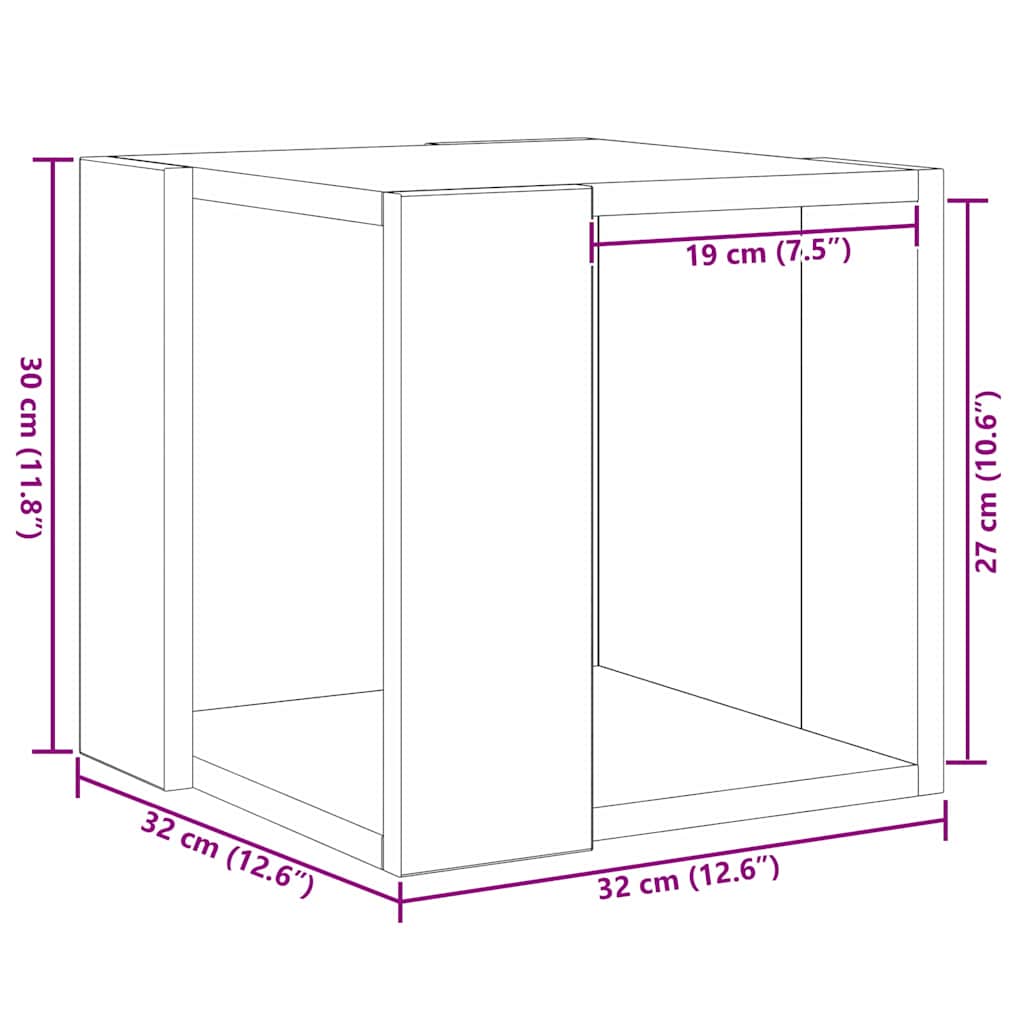 Couchtisch Artisan-Eiche 32 x 32 x 30 cm Holzwerkstoff