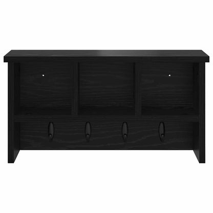 Wandmontierter Kleiderständer mit Regal Schwarz Eichen-Optik