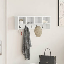 Wandmontierter Kleiderständer mit Regal Weiß 75 x 16 x 26 cm