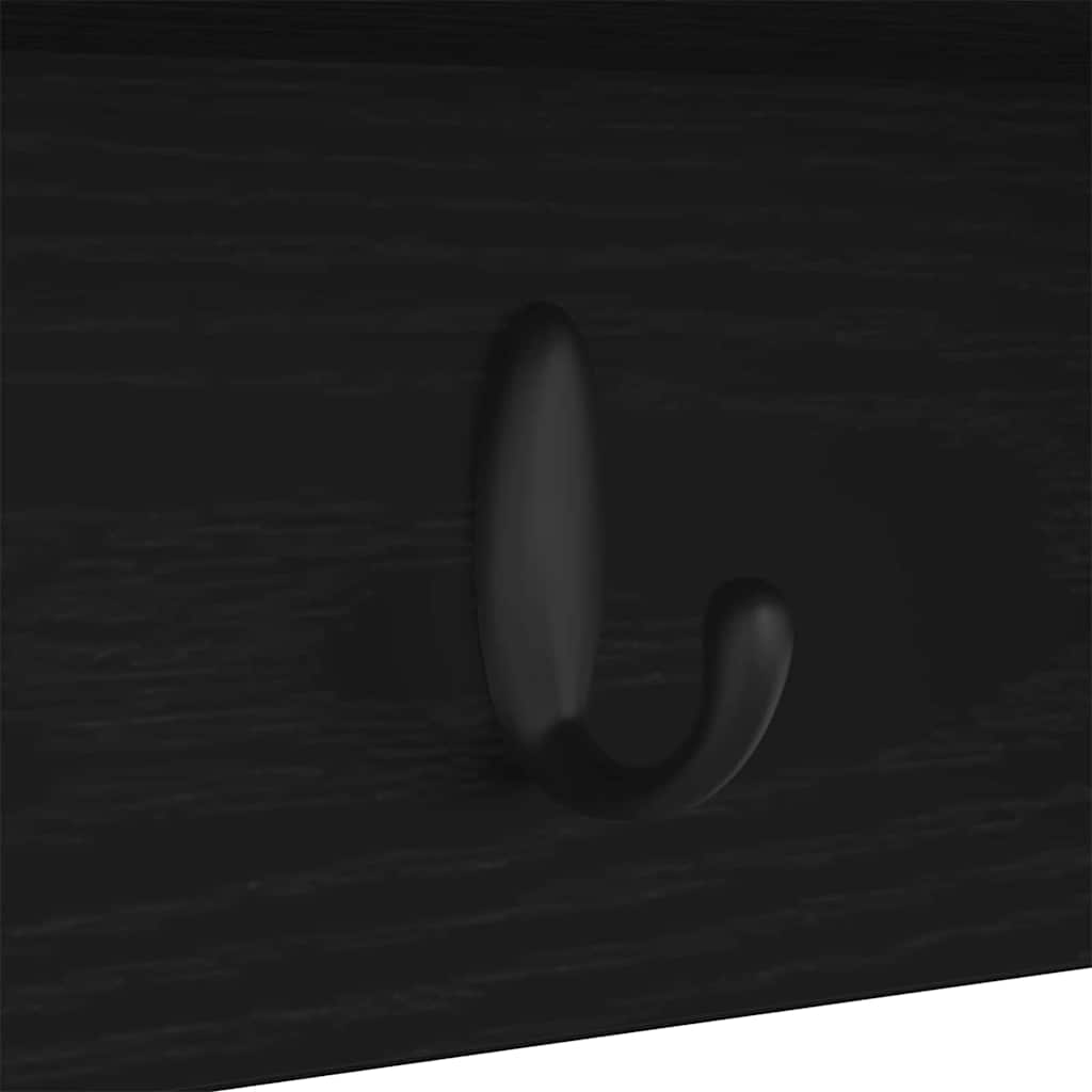 Wandmontierter Kleiderständer mit Regal Schwarz Eichen-Optik