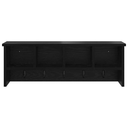 Wandmontierter Kleiderständer mit Regal Schwarz Eichen-Optik