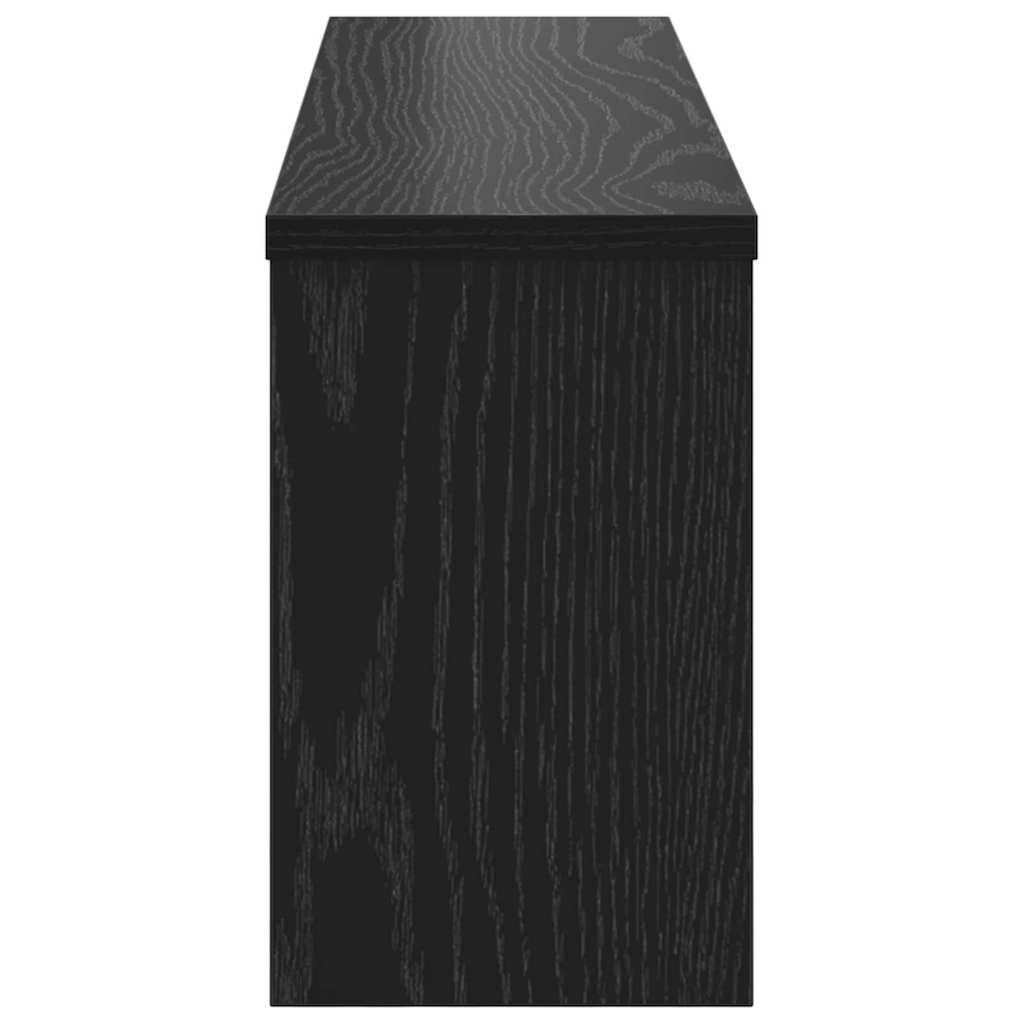 Wandmontierter Kleiderständer mit Regal Schwarz Eichen-Optik