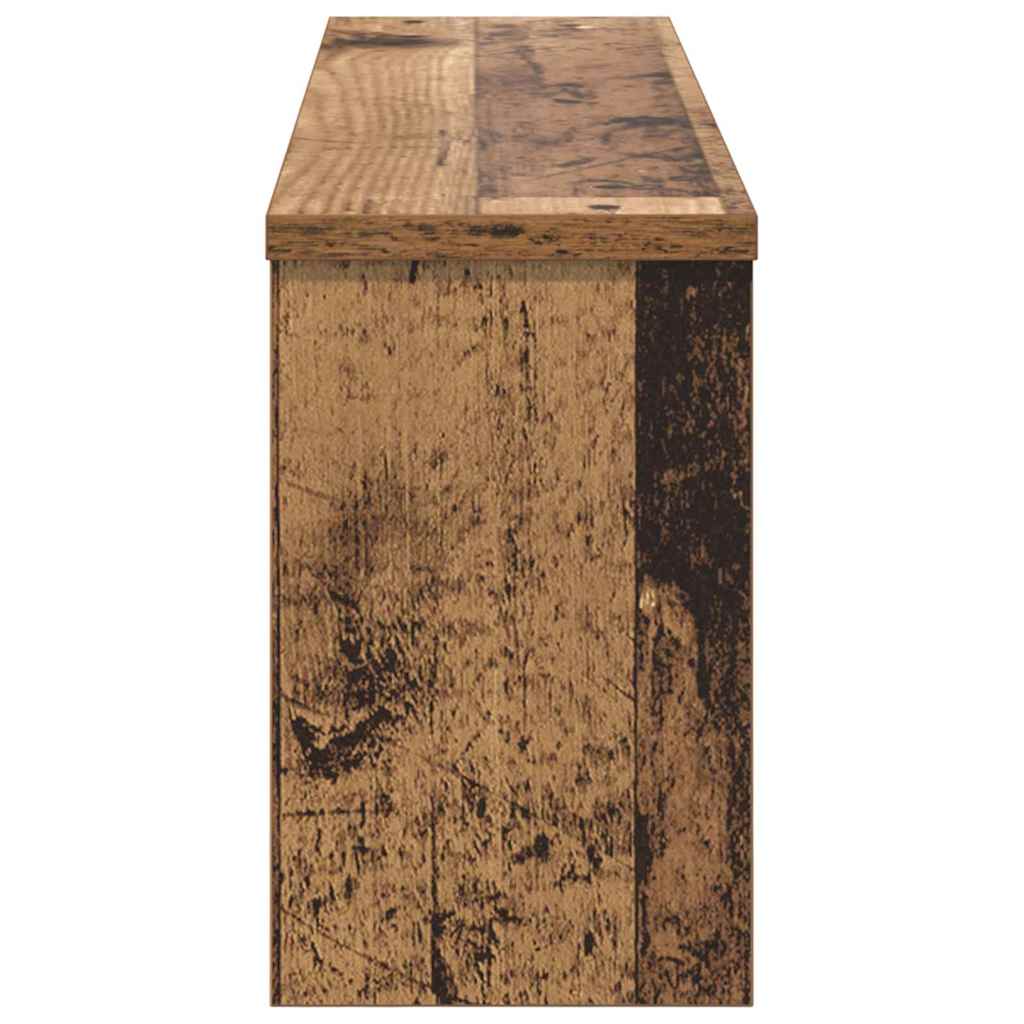 Wandmontierter Kleiderständer mit Regal Altholz 75 x 16 x 26 cm