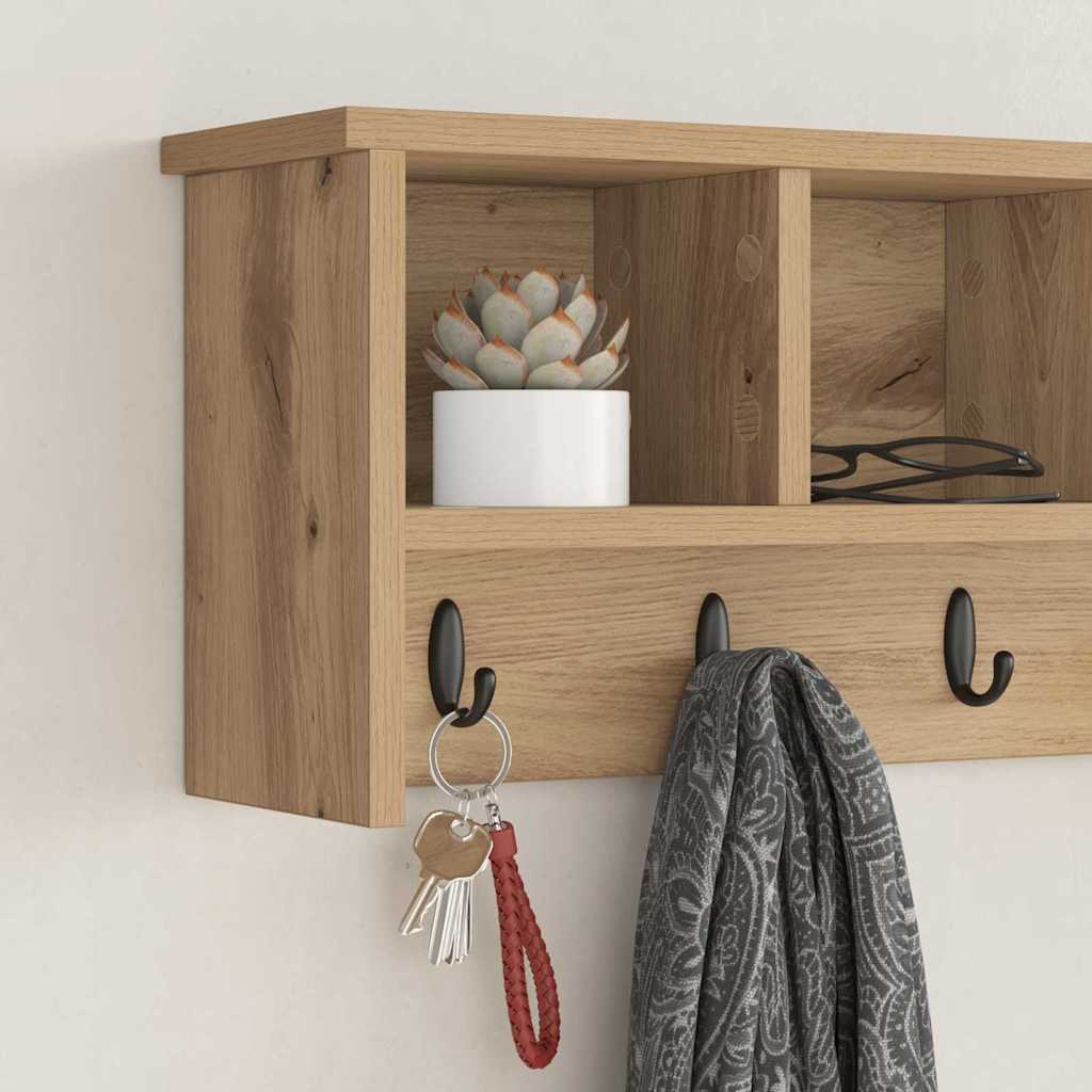 Wandmontierter Kleiderständer Artisan-Eiche 75 x 16 x 26 cm