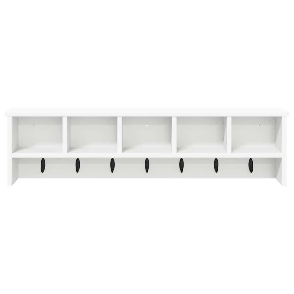 Wandmontierter Kleiderständer mit Regal Weiß 100 x 16 x 26 cm