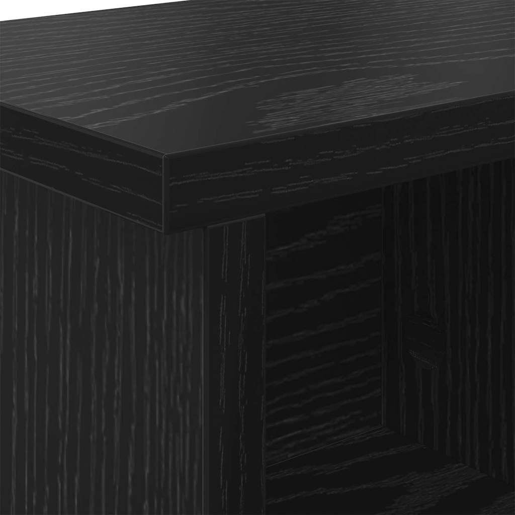 Wandmontierter Kleiderständer mit Regal Schwarz Eichen-Optik