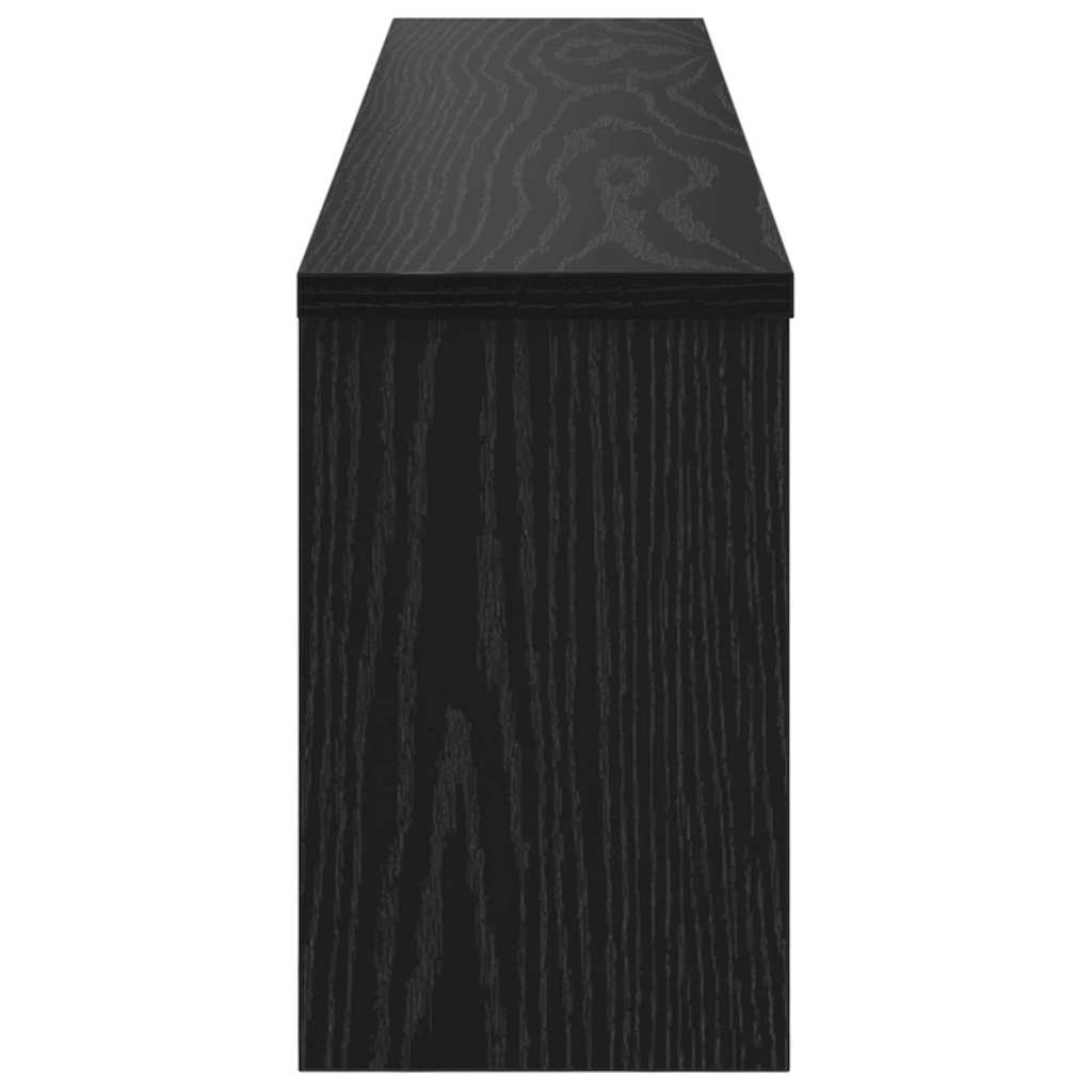 Wandmontierter Kleiderständer mit Regal Schwarz Eichen-Optik