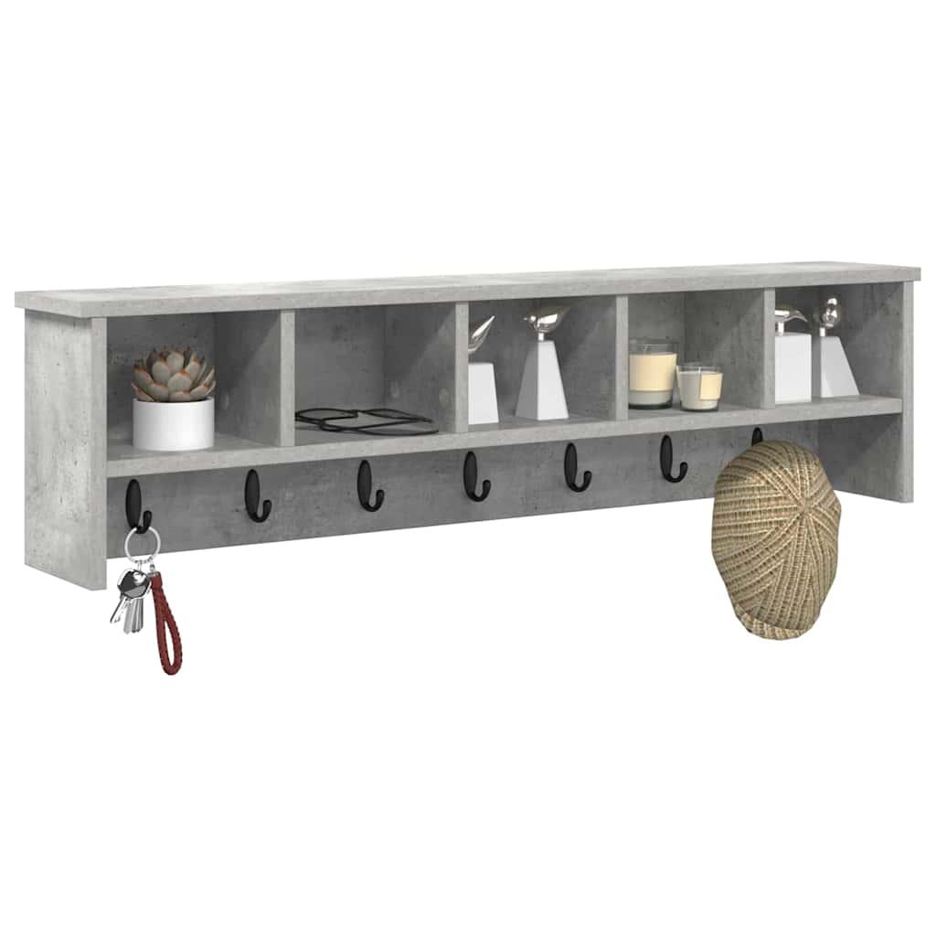 Wandmontierter Kleiderständer Betongrau 100 x 16 x 26 cm