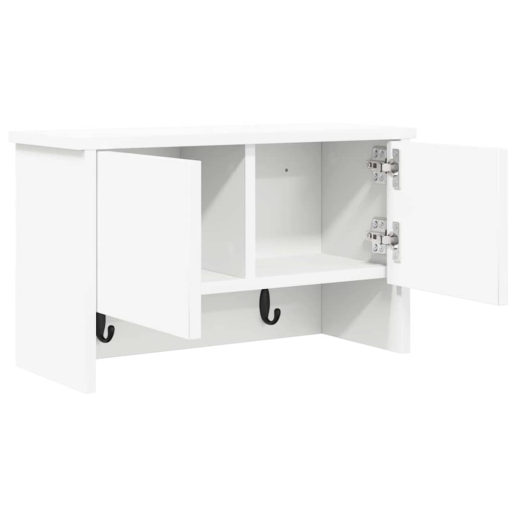 Wandmontierter Kleiderständer mit Regal Weiß 50 x 20 x 30 cm