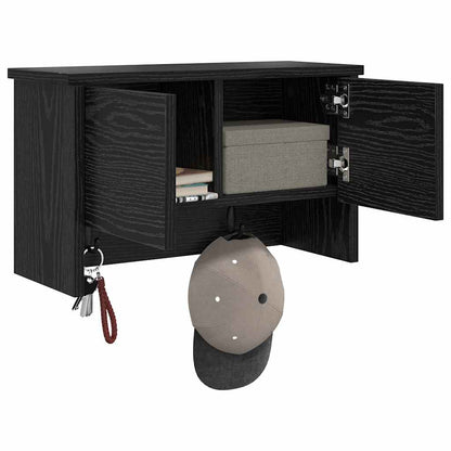 Wandmontierter Kleiderständer Schwarze Eiche 50 x 20 x 30 cm