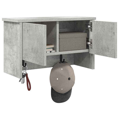 Wandmontierter Kleiderständer mit Tür Betongrau 50 x 20 x 30 cm