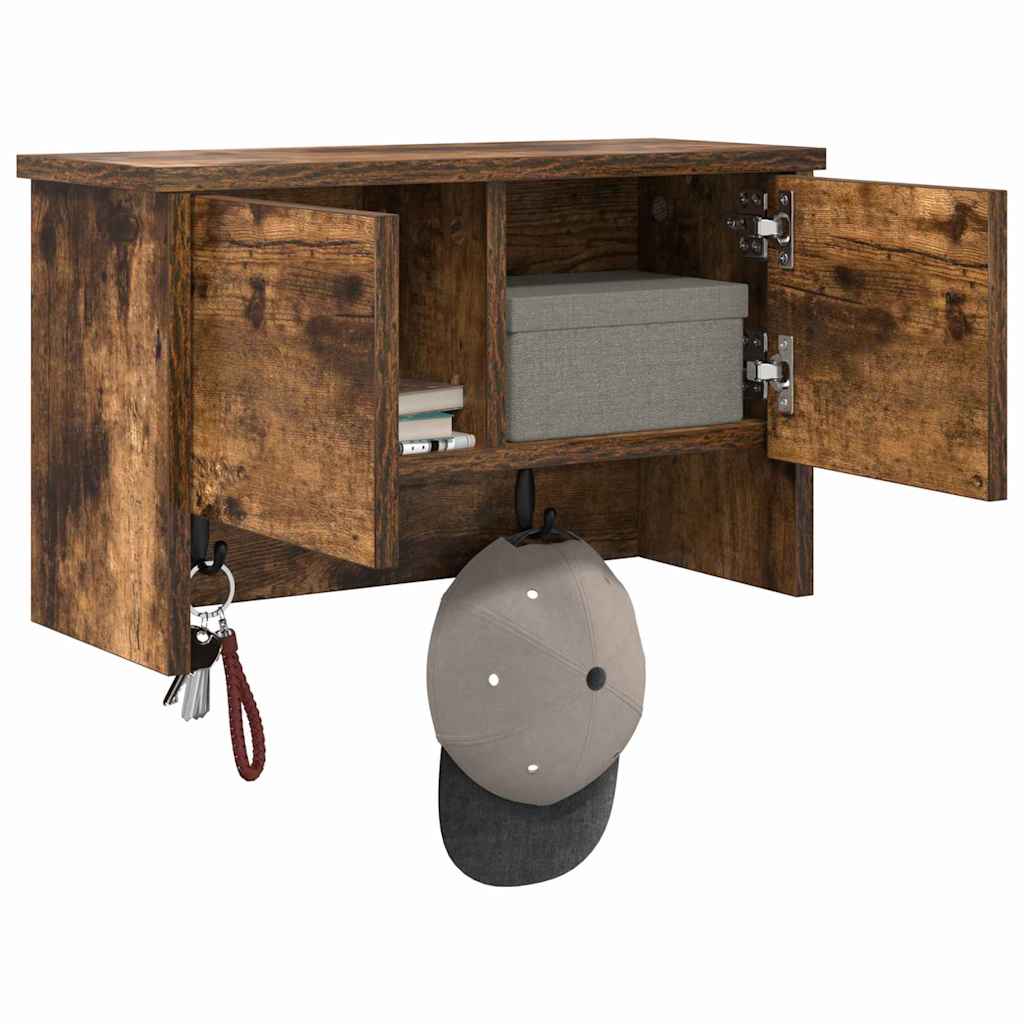 Wandmontierter Kleiderständer Räuchereiche 50 x 20 x 30 cm