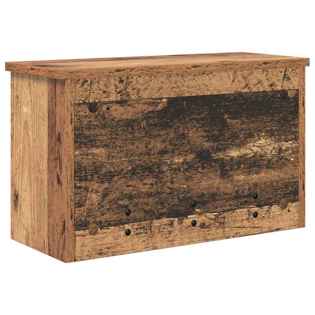 Wandmontierter Kleiderständer mit Regal Altholz 50 x 20 x 30 cm