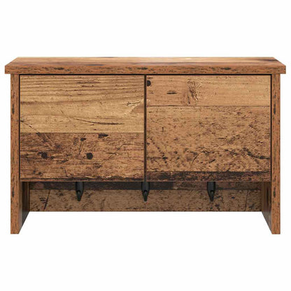 Wandmontierter Kleiderständer mit Regal Altholz 50 x 20 x 30 cm