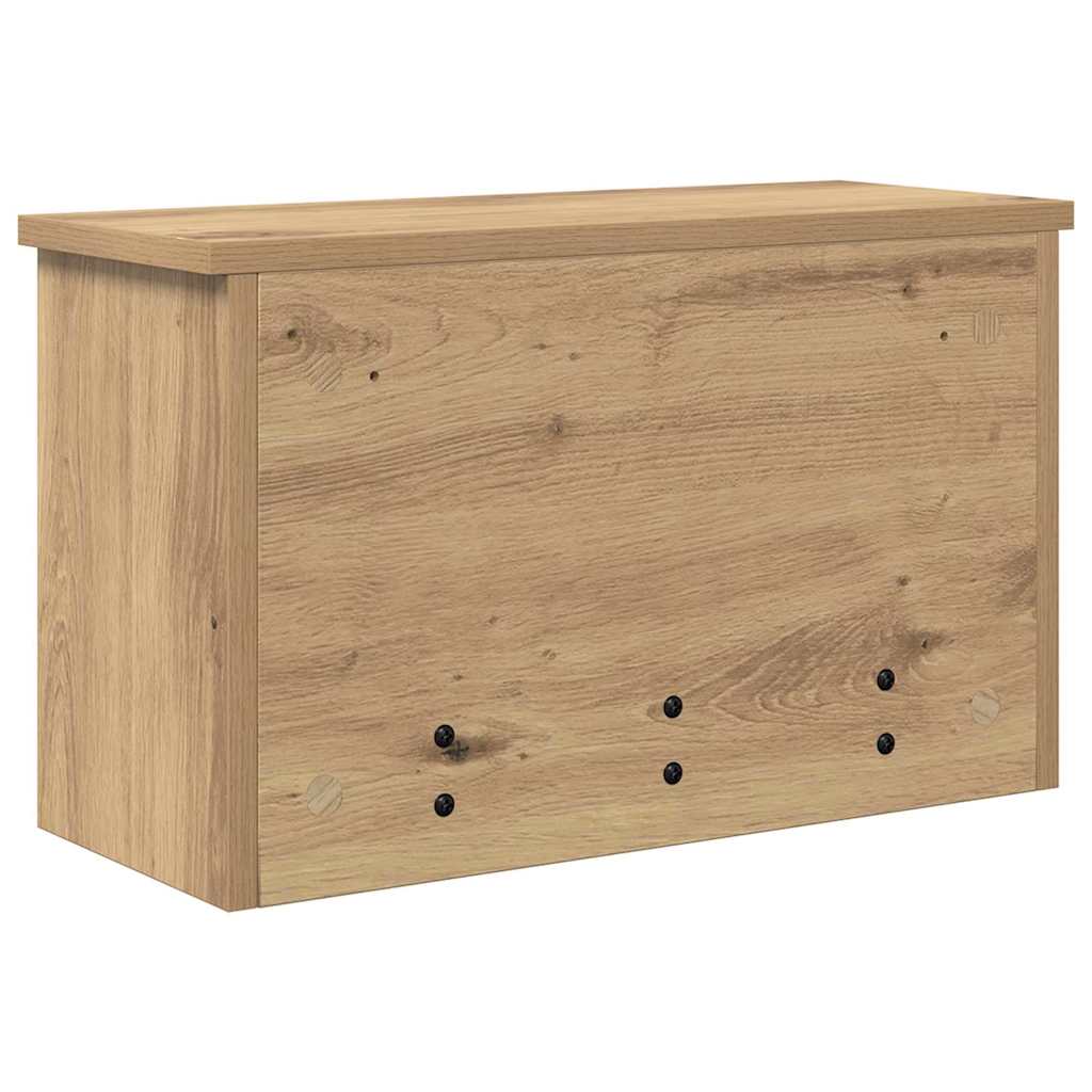 Wandmontierter Kleiderständer mit Regal Eiche handwerklich