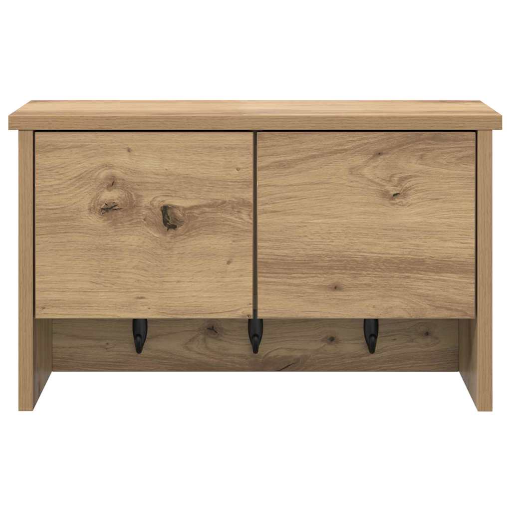 Wandmontierter Kleiderständer mit Regal Eiche handwerklich