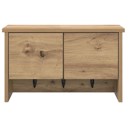 Wandmontierter Kleiderständer mit Regal Eiche handwerklich