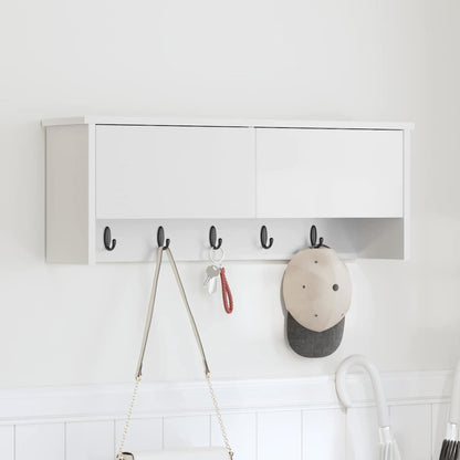 Wandmontierter Kleiderständer mit Regal Weiß 80 x 20 x 30 cm