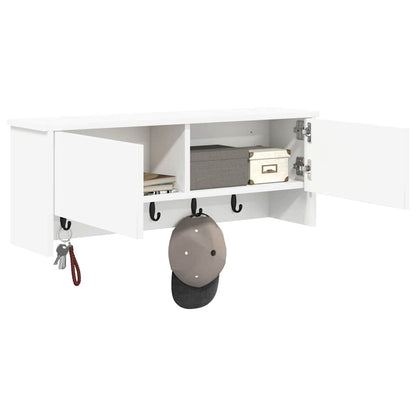 Wandmontierter Kleiderständer mit Regal Weiß 80 x 20 x 30 cm