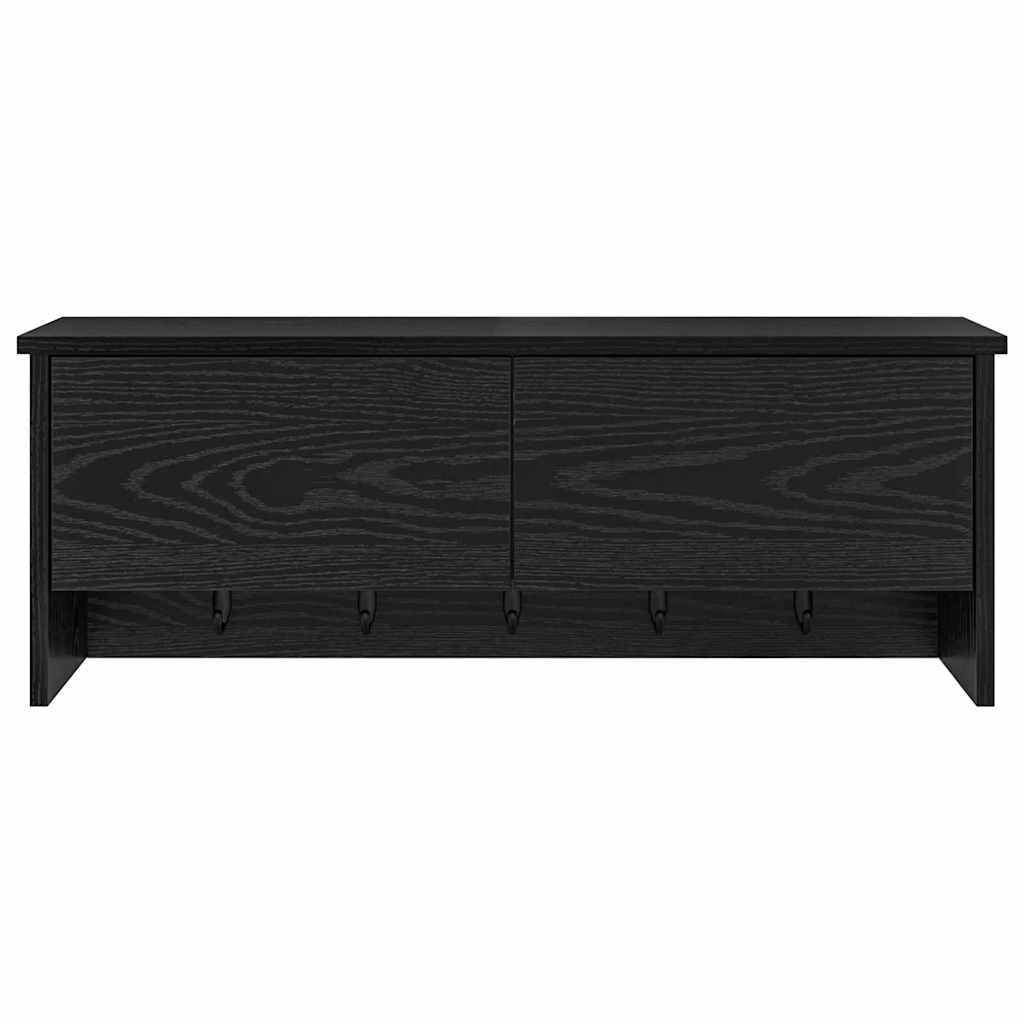 Wandmontierter Kleiderständer Schwarze Eiche 80 x 20 x 30 cm