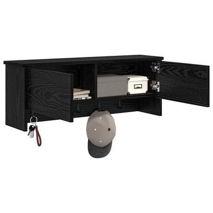 Wandmontierter Kleiderständer Schwarze Eiche 80 x 20 x 30 cm