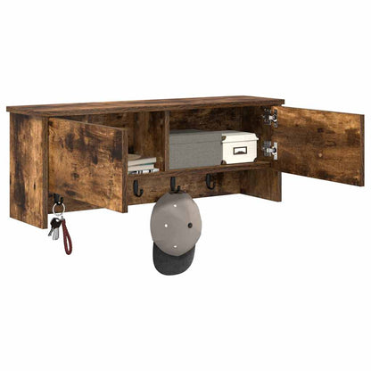 Wandmontierter Kleiderständer Räuchereiche 80 x 20 x 30 cm