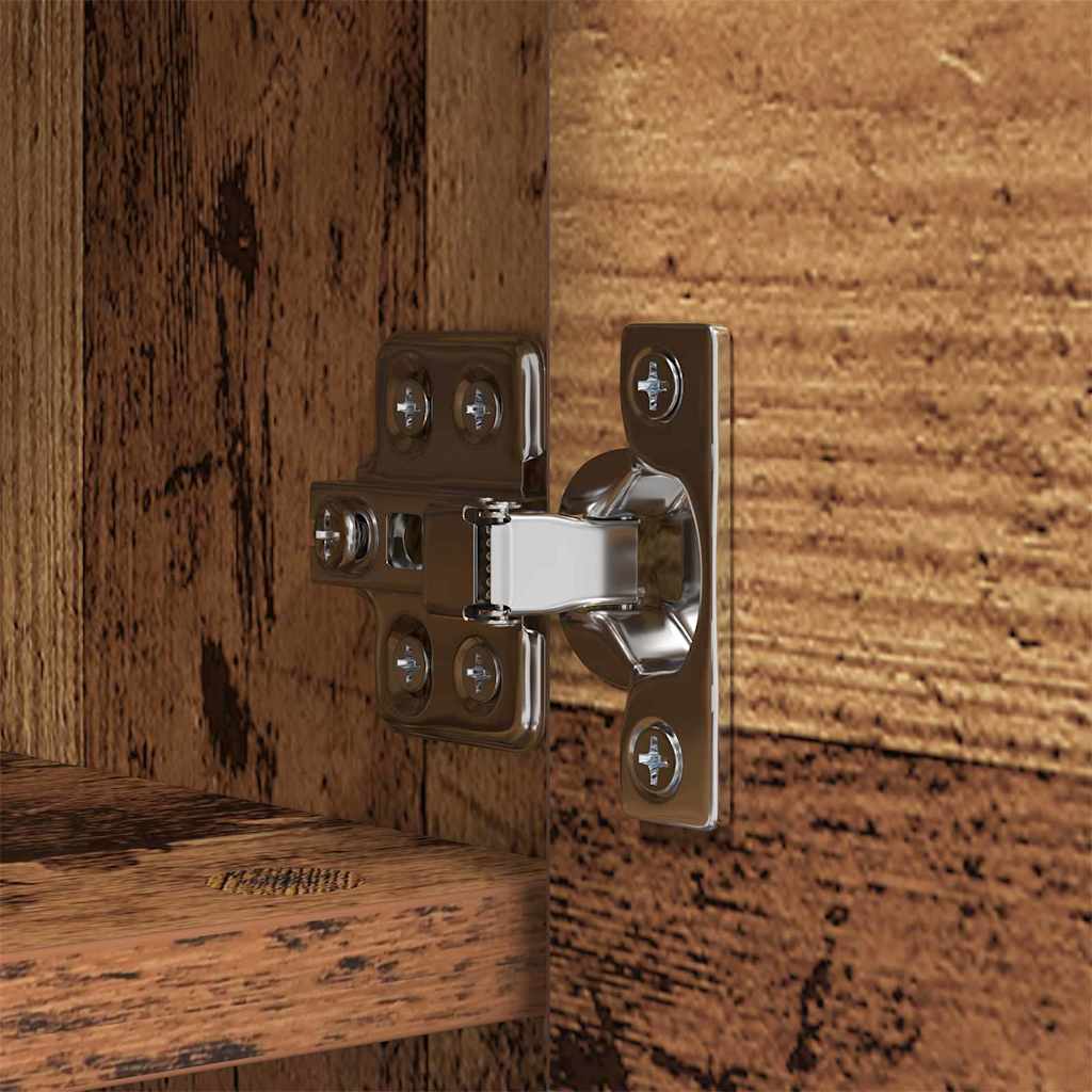 Wandmontierter Kleiderständer mit Regal Altholz 80 x 20 x 30 cm