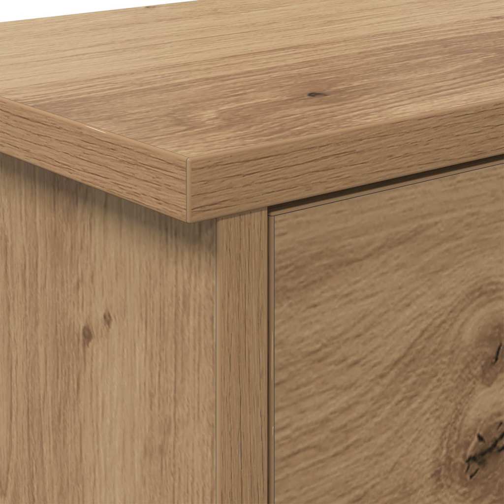 Wandmontierter Kleiderständer mit Regal Eiche handwerklich