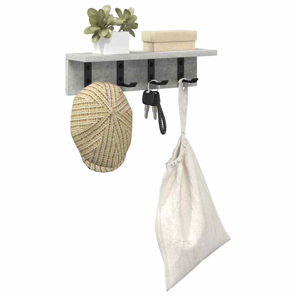 Wandmontierter Kleiderständer Betongrau 40 x 10.5 x 10.5 cm
