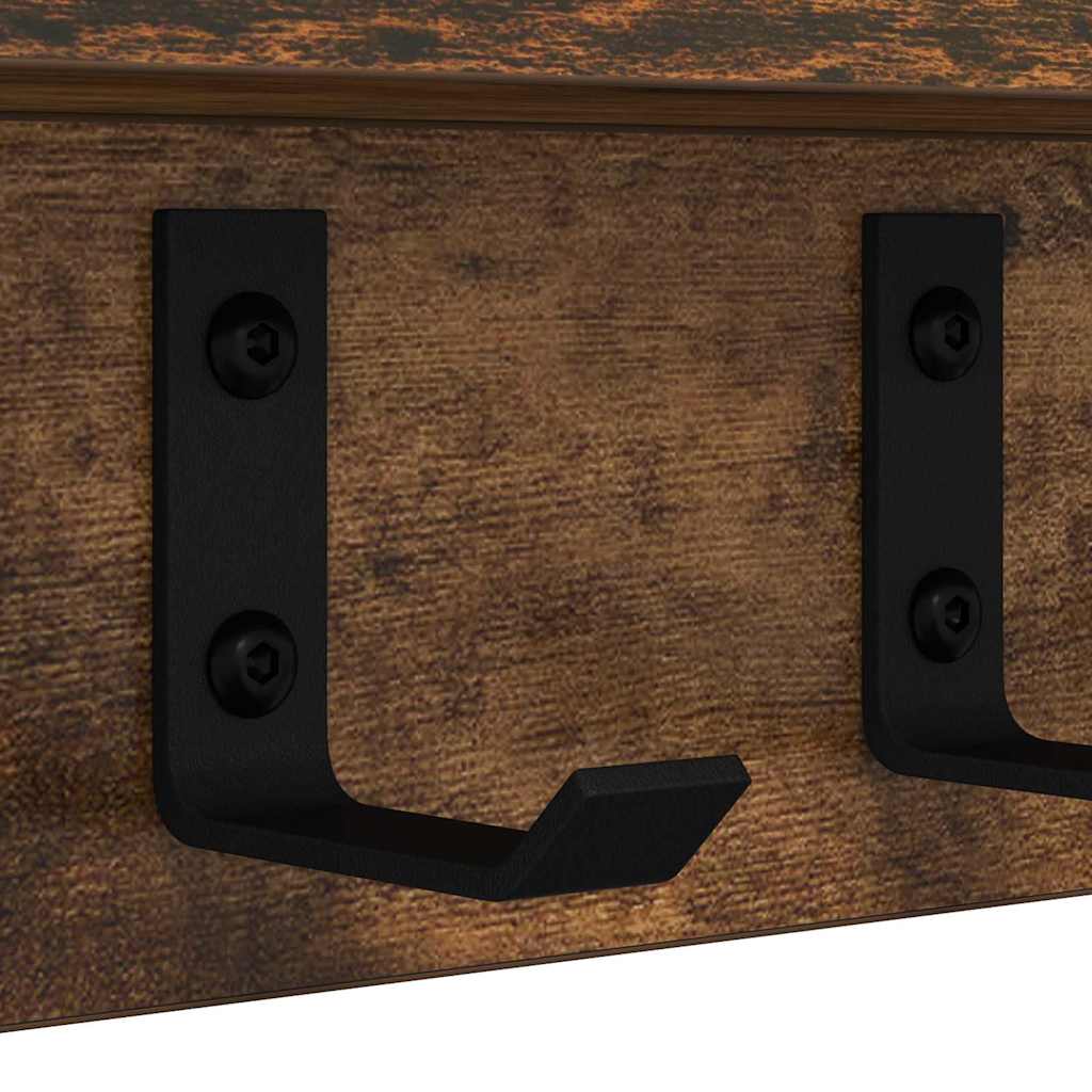 Wandmontierter Kleiderständer Räuchereiche 40 x 10.5 x 10.5 cm