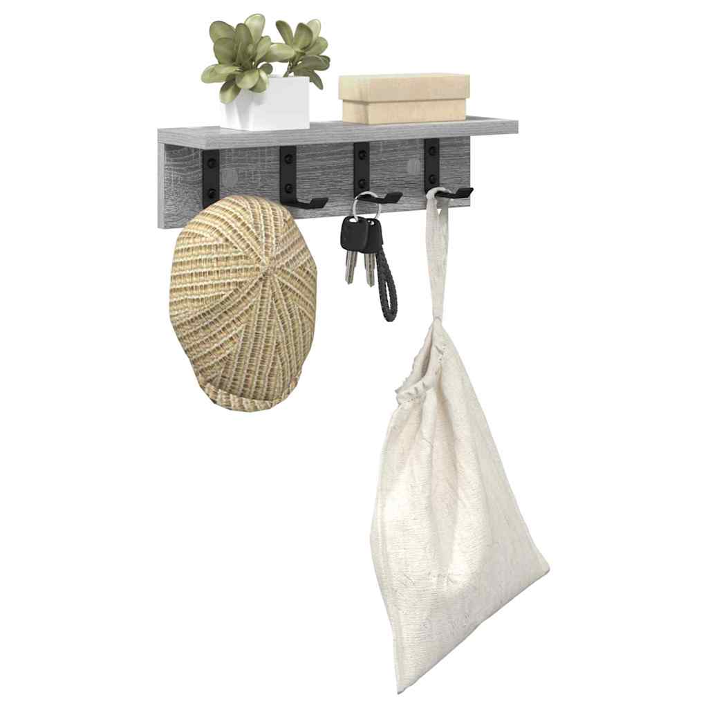 Wandmontierter Kleiderständer Grau Sonoma 40 x 10.5 x 10.5 cm