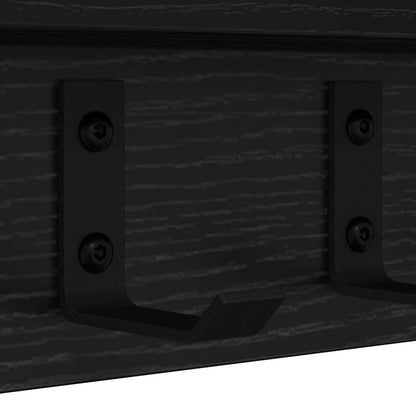 Wandmontierter Kleiderständer mit Regal Schwarze Eiche