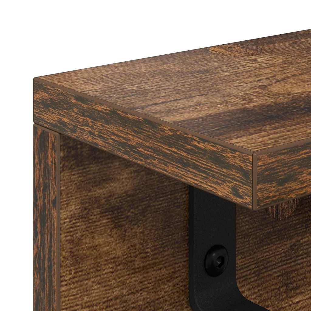 Wandmontierter Kleiderständer Räuchereiche 80 x 10.5 x 10.5 cm