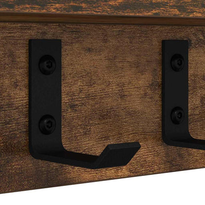 Wandmontierter Kleiderständer Räuchereiche 80 x 10.5 x 10.5 cm