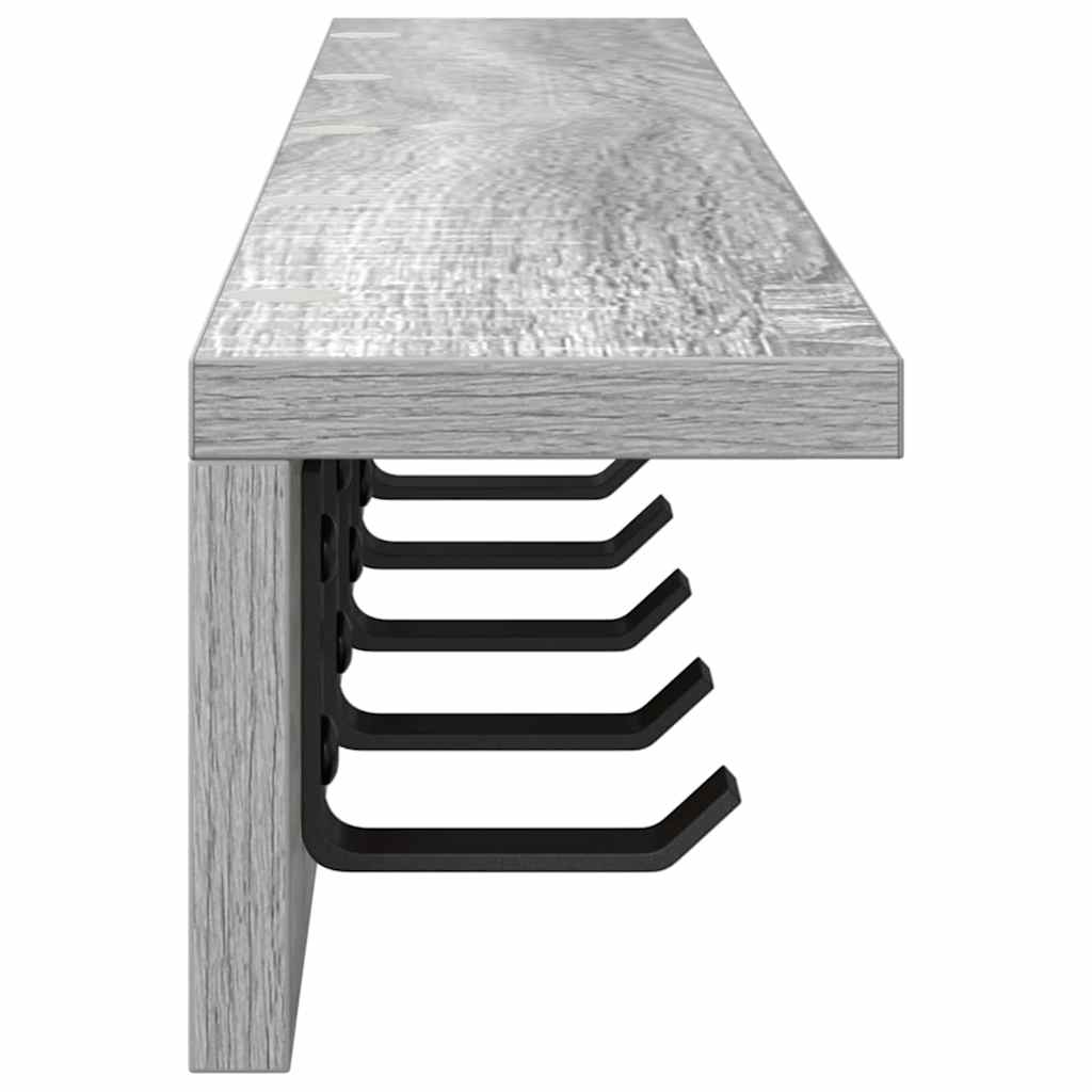 Wandmontierter Kleiderständer Grau Sonoma 80 x 10.5 x 10.5 cm